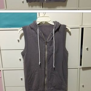 American Apparel Grey Sleeveless Hoodie